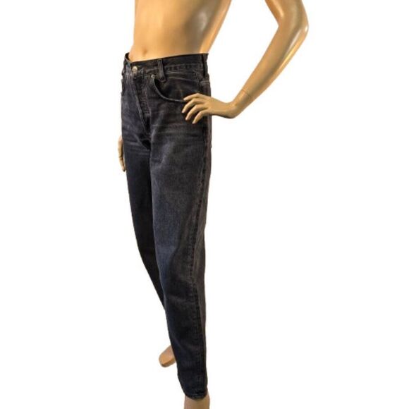 Agolde High Rise Button Fly Tapered Organic Jeans Womens Sz 26 Black Denim - Picture 6 of 12